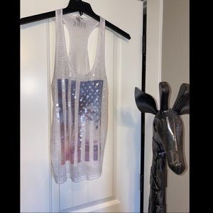 Victoria’s Secret Pink American Flag sequined tank